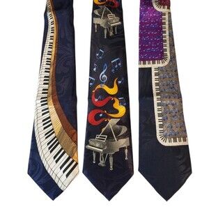 Piano Keys Grand Piano Music Ties #41A - Lot of 3 Novelty Neckties NWT Clearance